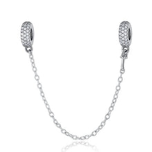Load image into Gallery viewer, Original Real 925 Sterling Silver Heart Safety Chain DIY Mickey Bead Charms Fit Pandora Women Pandora Bracelet &amp; Bangles Jewelry