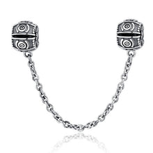 Load image into Gallery viewer, Original Real 925 Sterling Silver Heart Safety Chain DIY Mickey Bead Charms Fit Pandora Women Pandora Bracelet &amp; Bangles Jewelry