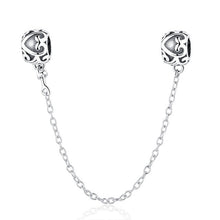 Load image into Gallery viewer, Original Real 925 Sterling Silver Heart Safety Chain DIY Mickey Bead Charms Fit Pandora Women Pandora Bracelet &amp; Bangles Jewelry