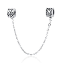 Load image into Gallery viewer, Original Real 925 Sterling Silver Heart Safety Chain DIY Mickey Bead Charms Fit Pandora Women Pandora Bracelet &amp; Bangles Jewelry