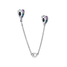 Load image into Gallery viewer, Original Real 925 Sterling Silver Heart Safety Chain DIY Mickey Bead Charms Fit Pandora Women Pandora Bracelet &amp; Bangles Jewelry