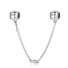 Load image into Gallery viewer, Original Real 925 Sterling Silver Heart Safety Chain DIY Mickey Bead Charms Fit Pandora Women Pandora Bracelet &amp; Bangles Jewelry