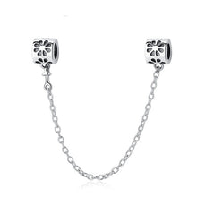 Load image into Gallery viewer, Original Real 925 Sterling Silver Heart Safety Chain DIY Mickey Bead Charms Fit Pandora Women Pandora Bracelet &amp; Bangles Jewelry