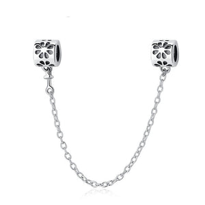 Original Real 925 Sterling Silver Heart Safety Chain DIY Mickey Bead Charms Fit Pandora Women Pandora Bracelet & Bangles Jewelry