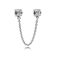 Load image into Gallery viewer, Original Real 925 Sterling Silver Heart Safety Chain DIY Mickey Bead Charms Fit Pandora Women Pandora Bracelet &amp; Bangles Jewelry