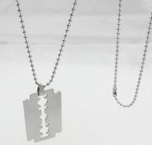 Load image into Gallery viewer, ( color do not fade ) layered chains hiphop Punk Stainless Steel Padlock Necklace men rock Lock Blade Necklaces for women di067