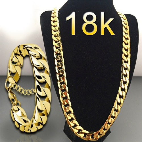 Punk Cuban Chain Gold Necklace Men 45/50/55/60/65/70/75CM Link Curb Chain Long Necklace for Women Fashion Jewelry erkek kolye 4