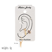 Load image into Gallery viewer, Bohemian Small Crystal Circle Stars Arrow Piercing Earrings Set for Women Round Flower Mix Shape Ear Studs Cuff Earrings Clip
