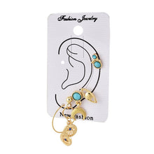 Load image into Gallery viewer, Bohemian Small Crystal Circle Stars Arrow Piercing Earrings Set for Women Round Flower Mix Shape Ear Studs Cuff Earrings Clip