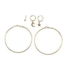 Load image into Gallery viewer, Bohemian Small Crystal Circle Stars Arrow Piercing Earrings Set for Women Round Flower Mix Shape Ear Studs Cuff Earrings Clip