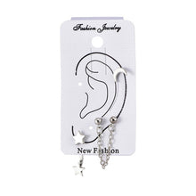 Load image into Gallery viewer, Bohemian Small Crystal Circle Stars Arrow Piercing Earrings Set for Women Round Flower Mix Shape Ear Studs Cuff Earrings Clip