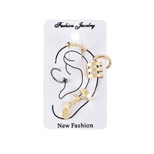 Load image into Gallery viewer, Bohemian Small Crystal Circle Stars Arrow Piercing Earrings Set for Women Round Flower Mix Shape Ear Studs Cuff Earrings Clip