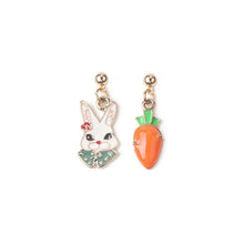 Load image into Gallery viewer, Cute Cartoon Earrings for Women Asymmetric Rabbit Cat Bird Clock Doughnut Rainbow Unicorn Ice Cream Stud Earrings Jewelry Gifts