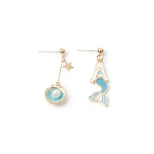 Load image into Gallery viewer, Cute Cartoon Earrings for Women Asymmetric Rabbit Cat Bird Clock Doughnut Rainbow Unicorn Ice Cream Stud Earrings Jewelry Gifts
