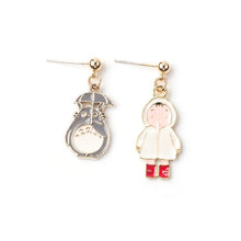 Load image into Gallery viewer, Cute Cartoon Earrings for Women Asymmetric Rabbit Cat Bird Clock Doughnut Rainbow Unicorn Ice Cream Stud Earrings Jewelry Gifts