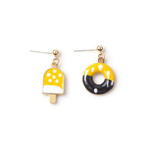 Load image into Gallery viewer, Cute Cartoon Earrings for Women Asymmetric Rabbit Cat Bird Clock Doughnut Rainbow Unicorn Ice Cream Stud Earrings Jewelry Gifts
