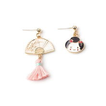 Load image into Gallery viewer, Cute Cartoon Earrings for Women Asymmetric Rabbit Cat Bird Clock Doughnut Rainbow Unicorn Ice Cream Stud Earrings Jewelry Gifts