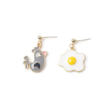 Load image into Gallery viewer, Cute Cartoon Earrings for Women Asymmetric Rabbit Cat Bird Clock Doughnut Rainbow Unicorn Ice Cream Stud Earrings Jewelry Gifts