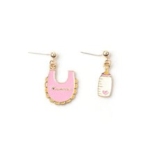 Load image into Gallery viewer, Cute Cartoon Earrings for Women Asymmetric Rabbit Cat Bird Clock Doughnut Rainbow Unicorn Ice Cream Stud Earrings Jewelry Gifts
