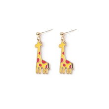 Load image into Gallery viewer, Cute Cartoon Earrings for Women Asymmetric Rabbit Cat Bird Clock Doughnut Rainbow Unicorn Ice Cream Stud Earrings Jewelry Gifts