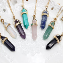 Load image into Gallery viewer, Hot sale Hexagonal Column Quartz Necklaces Pendants Vintage Natural Stone Bullet Crystal Necklace For Women Jewelry