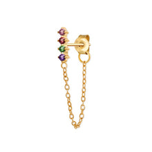 Load image into Gallery viewer, CANNER Rainbow Zircon Moon Star Stud Earrings for Women 925 Sterling Silver CZ Crystal Earrings 2019 Gold Color Chain Earring H4