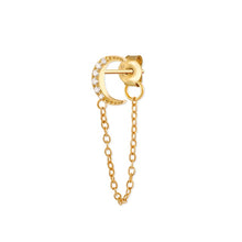 Load image into Gallery viewer, CANNER Rainbow Zircon Moon Star Stud Earrings for Women 925 Sterling Silver CZ Crystal Earrings 2019 Gold Color Chain Earring H4
