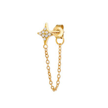 Load image into Gallery viewer, CANNER Rainbow Zircon Moon Star Stud Earrings for Women 925 Sterling Silver CZ Crystal Earrings 2019 Gold Color Chain Earring H4