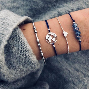 Boho Charm Bracelets & Bangles Set For Women Vintage Beaded Bracelet Fashion Multilayer Pulseras Accessories Mujer 2019 Bijoux