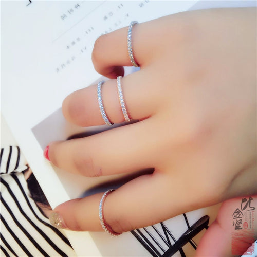 925 Silver Rings for Women Simple 2019 Classic personalized  Wedding Ring exquisite cz Rhinestone inlay Fashion Female Jewelry