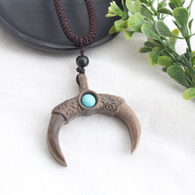 Load image into Gallery viewer, SEDmart Vintage Sandalwood Natural Stone Pendant Necklace for Women and Girls Long Sweater Chain Adjustable Jewelry GiftSouvenir