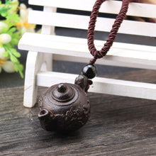 Load image into Gallery viewer, SEDmart Vintage Sandalwood Natural Stone Pendant Necklace for Women and Girls Long Sweater Chain Adjustable Jewelry GiftSouvenir