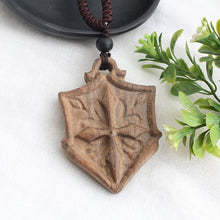 Load image into Gallery viewer, SEDmart Vintage Sandalwood Natural Stone Pendant Necklace for Women and Girls Long Sweater Chain Adjustable Jewelry GiftSouvenir