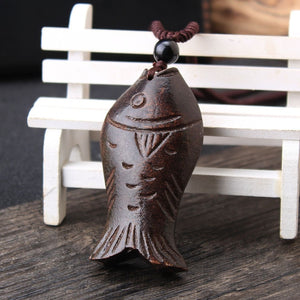 SEDmart Vintage Sandalwood Natural Stone Pendant Necklace for Women and Girls Long Sweater Chain Adjustable Jewelry GiftSouvenir