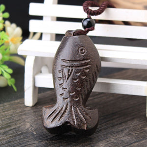 SEDmart Vintage Sandalwood Natural Stone Pendant Necklace for Women and Girls Long Sweater Chain Adjustable Jewelry GiftSouvenir