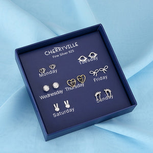 100 Pairs/Set Random Plant Fruit Animal Stud Earrings For Women Girls Kids Jewelry Cute Bear Polymer Clay Earring Set Mix Gifts