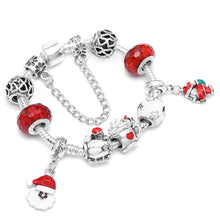 Load image into Gallery viewer, Boosbiy Dropshipping Red Leather Charm Bracelet With Seld Dangle Charms Brand Bracelet For Women Diy Christmas Gift