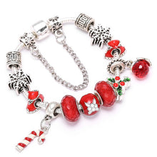 Load image into Gallery viewer, Boosbiy Dropshipping Red Leather Charm Bracelet With Seld Dangle Charms Brand Bracelet For Women Diy Christmas Gift