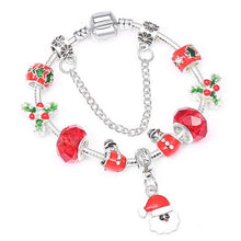 Load image into Gallery viewer, Boosbiy Dropshipping Red Leather Charm Bracelet With Seld Dangle Charms Brand Bracelet For Women Diy Christmas Gift