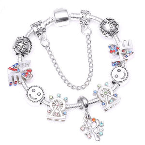 Boosbiy Dropshipping Red Leather Charm Bracelet With Seld Dangle Charms Brand Bracelet For Women Diy Christmas Gift