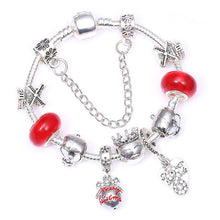 Load image into Gallery viewer, Boosbiy Dropshipping Red Leather Charm Bracelet With Seld Dangle Charms Brand Bracelet For Women Diy Christmas Gift