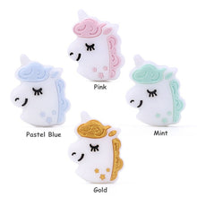 Load image into Gallery viewer, Chengkai 10pcs Silicone Teether Beads DIY Unicorn Star Penguin Flower Koala Flamingo Baby Teething Sensory Jewelry Cartoon Beads