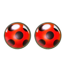 Load image into Gallery viewer, Ladybug Stud Earrings Cosplay Lady Bug Circle With Dot  Earrings For Women Girl Party Gift Anime Jewelry