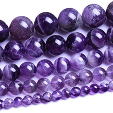 Load image into Gallery viewer, Natural Gem Tiger Eye Amethysts Lapis Round Loose Strand Stone Beads for DIY Necklace Bracelet Jewelry Making Pick Size 4-12mm