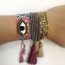Load image into Gallery viewer, SHINUSBOHO 5X Punk Miyuki Charm Friendship Bracelets Bangles Gothic Rock Gold Rivets Men Jewelry Statement Bracelets for Women