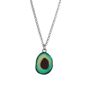 OATHYAN Newest Fashion Fruit Avocado Pendants Heart Long Chain Necklaces For Women Lovers' Best Friend Necklace Gifts Jewelry
