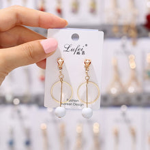 Load image into Gallery viewer, JIOFREE New Korean geometric Long Clip on Earrings Without Piercing For Women OL Style sweet Party Jewelry Gift
