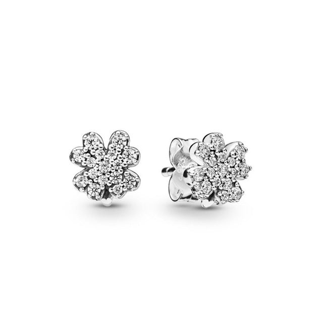9 Style Women Ear Studs Vintage Allure Radiant Clover Luminous Ice Crystal High Quality Earring With Women Wedding Jewelry