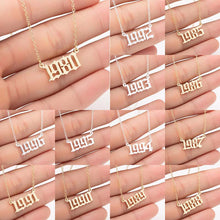 Load image into Gallery viewer, Women Personalized Necklace Special Date Year Number Necklace  girl1994 1995 1996 1997 1998 1999 from 1980 to 2002 chain Jewelry