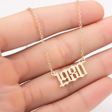 Load image into Gallery viewer, Women Personalized Necklace Special Date Year Number Necklace  girl1994 1995 1996 1997 1998 1999 from 1980 to 2002 chain Jewelry